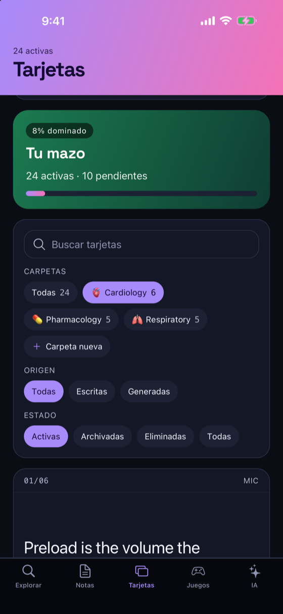 Una carpeta para cada materia