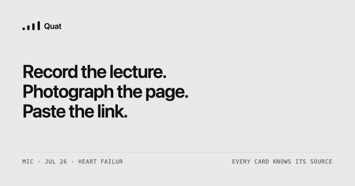 Quat - an iOS study app where every flashcard prints where it came from