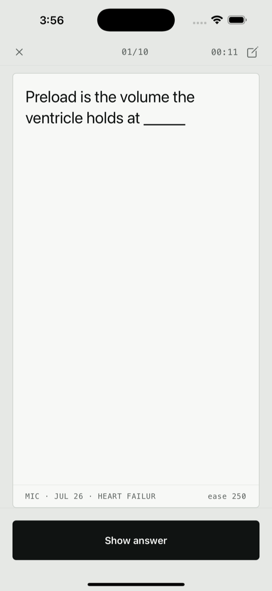 A card, before the answer